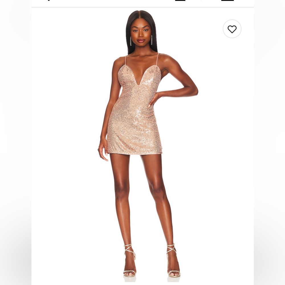 Rose gold mini sequin dress